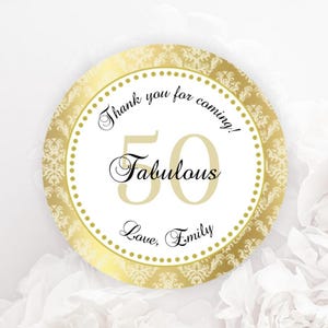 Labels of tags 50e verjaardag bedankje, geschikt voor elke leeftijd, bewerkbaar en direct te downloaden, cadeaulabels 50e verjaardag