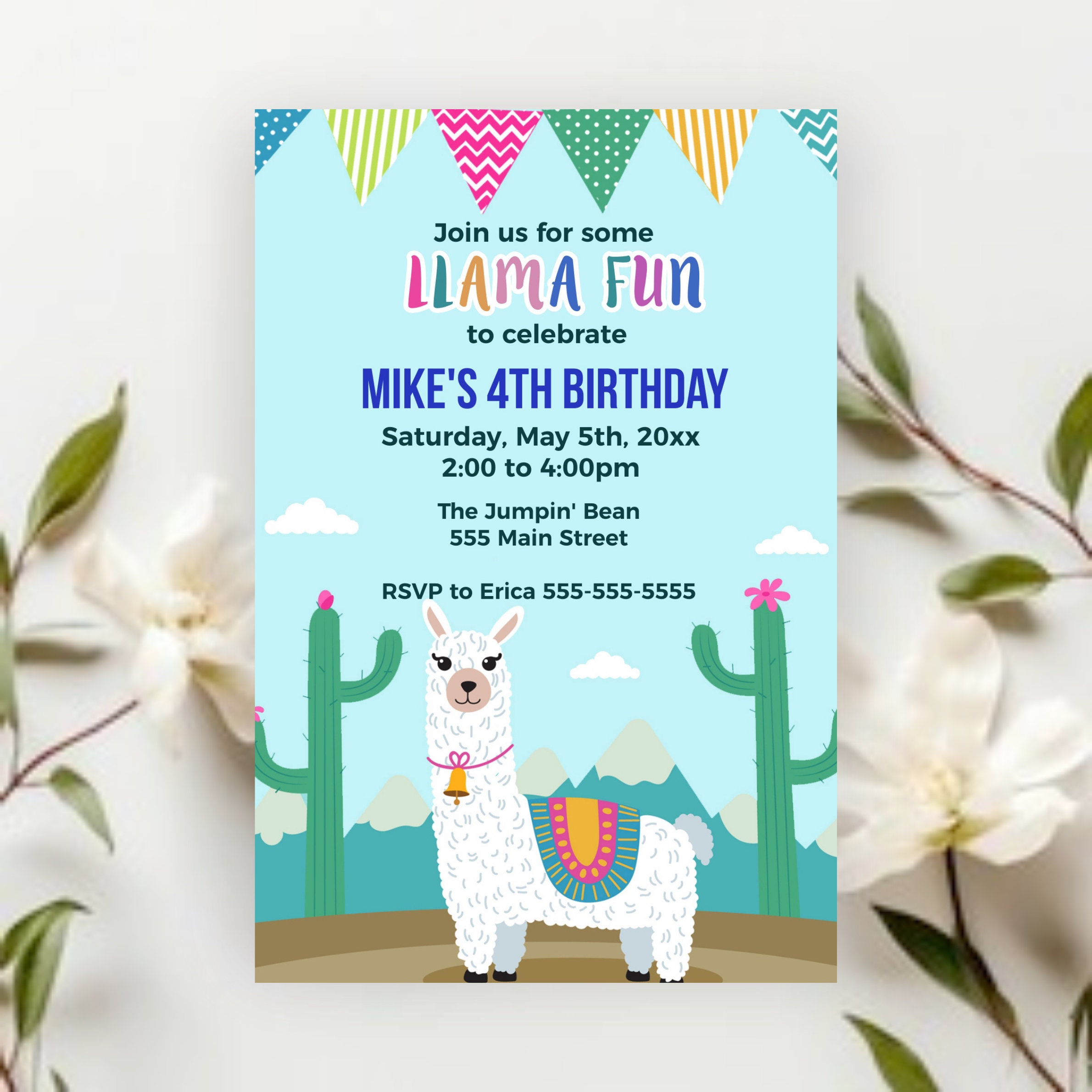 Capaneus 12 Biglietti d'Invito per Bambini, Inviti Compleanno Bambino, Biglietto d'Invito Alpaca, Set di Biglietti Invito Festa Bambini, Biglietti