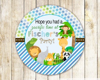 Zoo Labels -  Zoo Favor Labels Zoo Favor Tags Zoo Baby Shower Zoo Birthday Label Zoo Favor Stickers Zoo Thank You Label Printable Zoo Favor