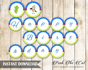 Knight Dragon Happy Birthday Banner - Kids Birthday Party Hanging Banner Birthday Party Banner Printable Party Decoration INSTANT DOWNLOAD