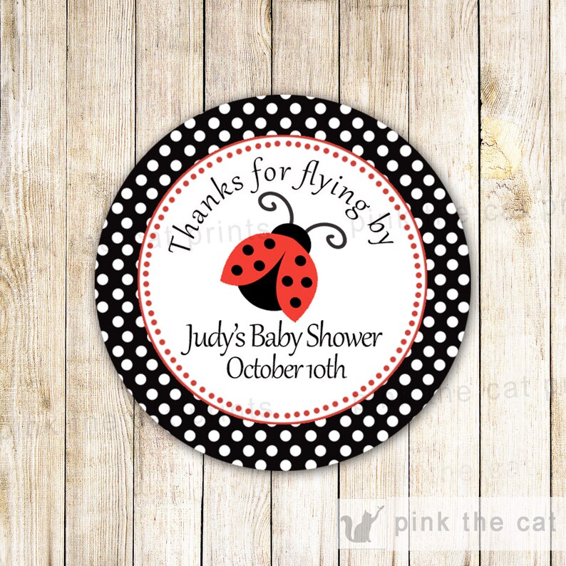 Ladybug Favor Label Ladybug Gift Tag Ladybug Stickers | Etsy