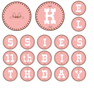 Cowgirl Birthday Banner - Coral Pink Western Brown Star Design Printable Personalized Party Decoration