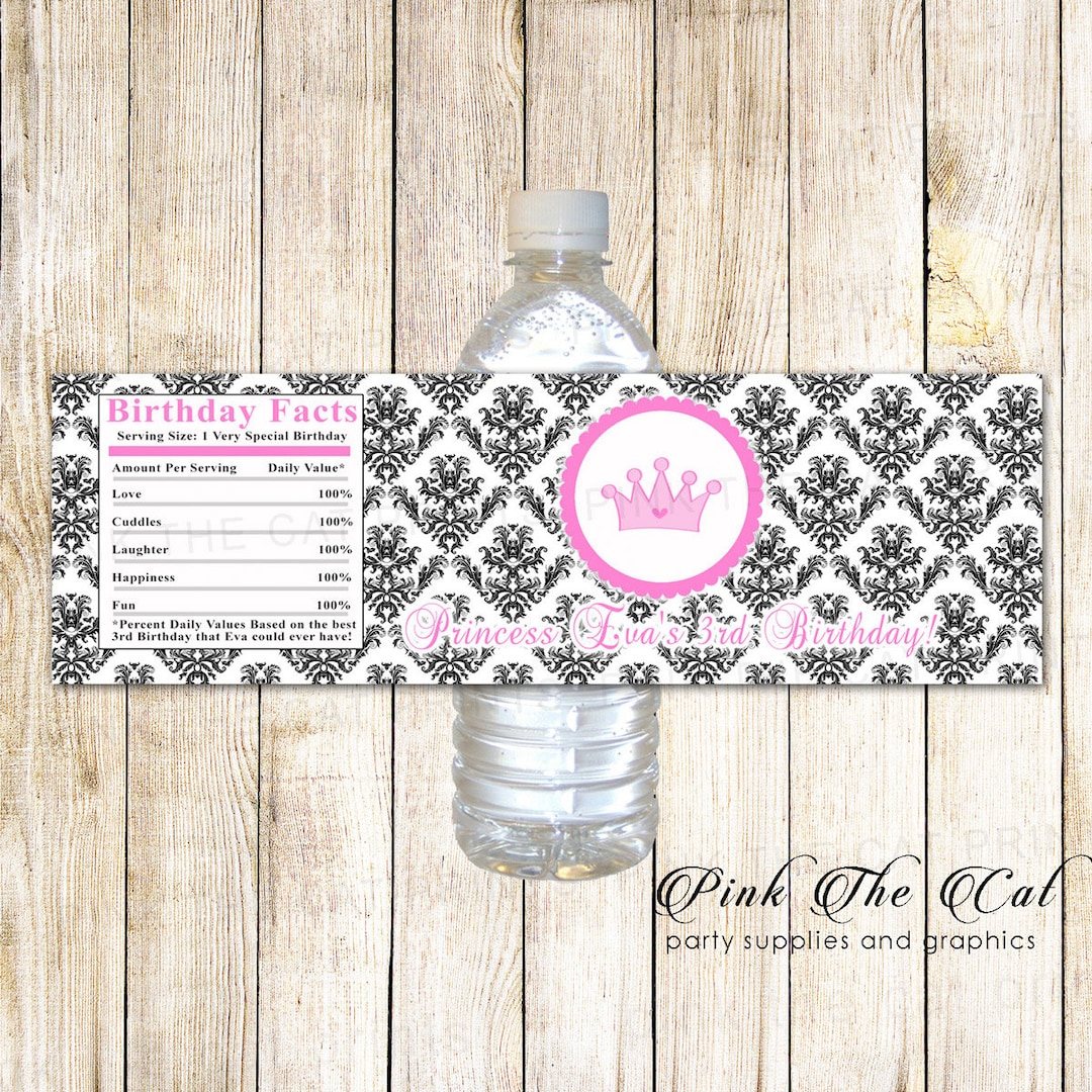 Printable Water Bottle Labels Princess