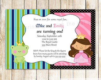 Princess And Frog Invitation Princess Invitation Frog Invitation Kids Birthday Party Twins Invitation Girl Boy Invitation Printable Invite