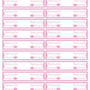 Princess Straw Flag Label Girl Birthday Pink Polka Dots, Princess Birthday Bash, Princess Baby Shower Printable File INSTANT DOWNLOAD image 2