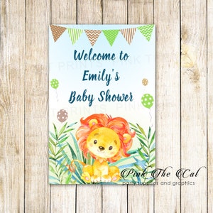 Lion Welcome Sign - Lion Birthday Party Decoration,  Lion Cub Baby Shower Door Welcome Sign Printable Party Decoration INSTANT DOWLOAD