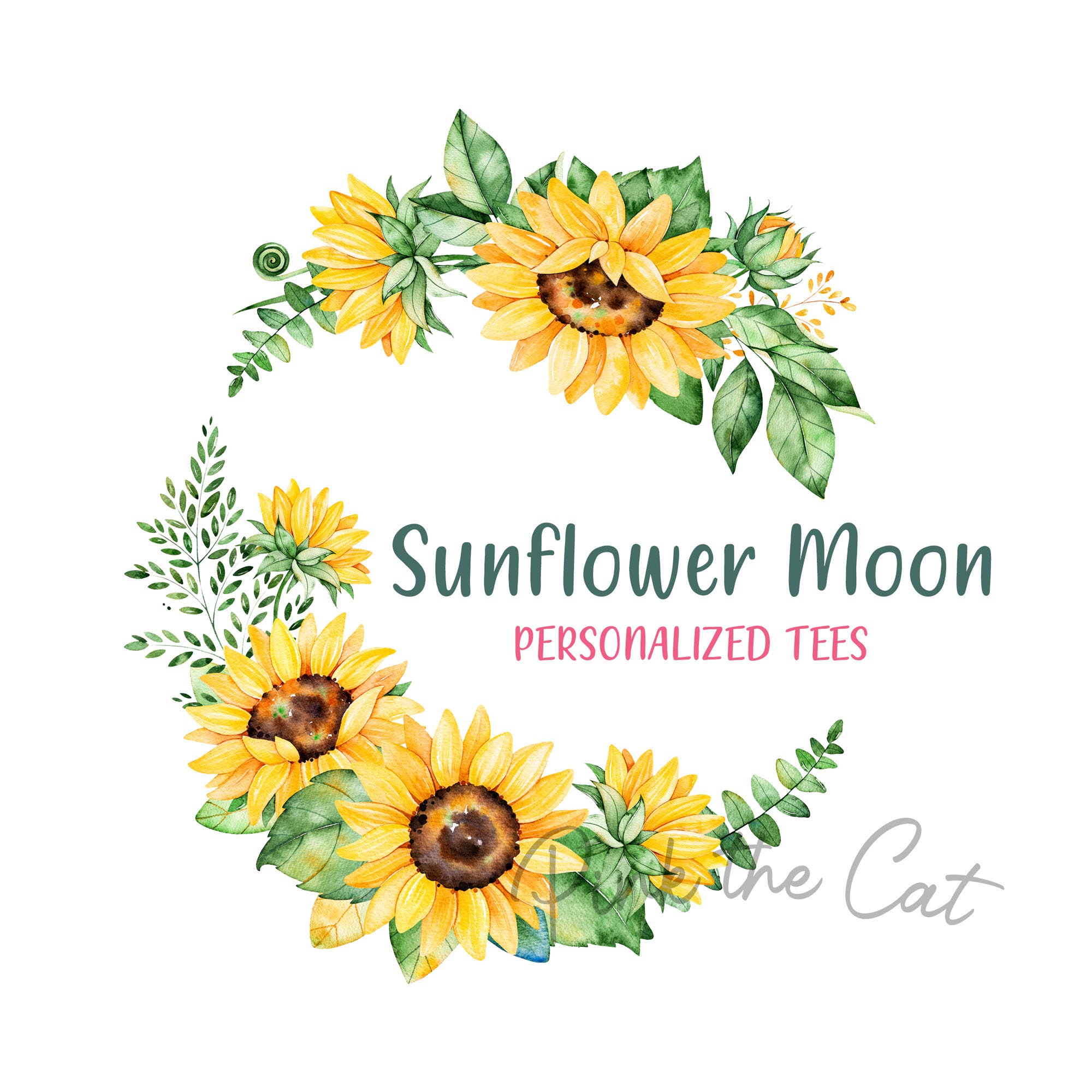 Sunflower logo png for your etsy shop or any website or | Etsy