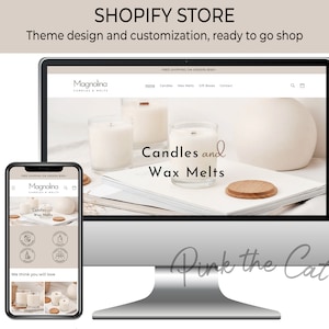 Beige pastel colors wax melts and candles shopify theme customization, custom website design, have your own shop online website today