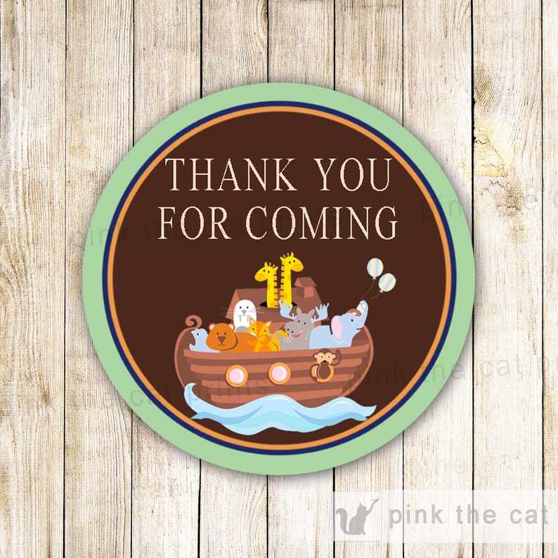 Noahs Ark Favor Label or Gift Tag Kids Birthday Party Baby - Etsy