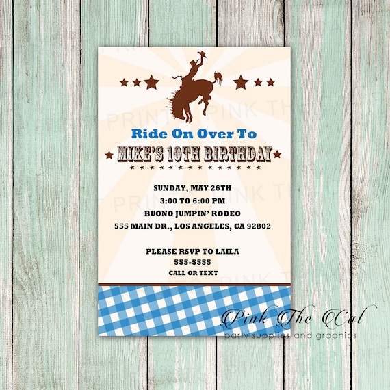 Cowboy Invitation Anniversaire Invitation Anniversaire Etsy France