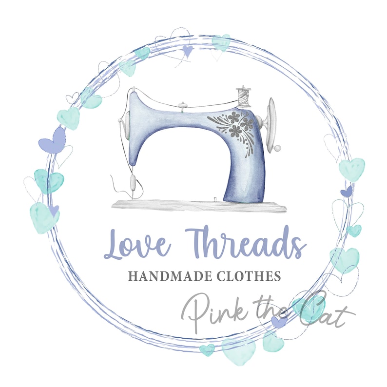 Sewing business logo sewing machine logo watercolor sew Etsy