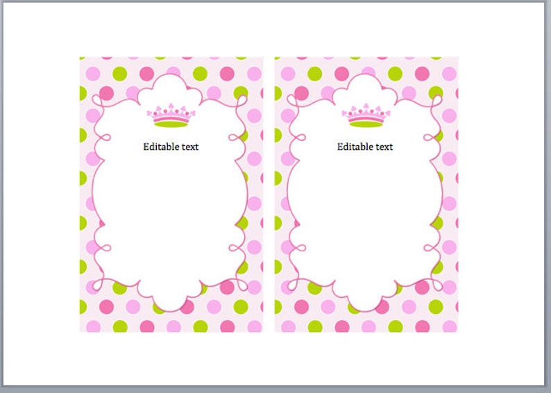 Princess Birthday Thank You Card INSTANT DOWNLOAD Princess Thank You Cards Princess Thank You Note Princess Baby Shower Thank You Card