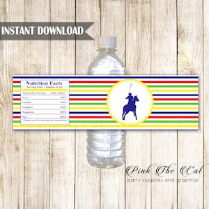 Polo Wasserflaschenetikett Sport Polo Baby Shower Flaschenetikett Polo Flaschenverpackungen Polo Geburtstag Wasserflaschenetikett Baby Boy SOFORT DOWNLOAD