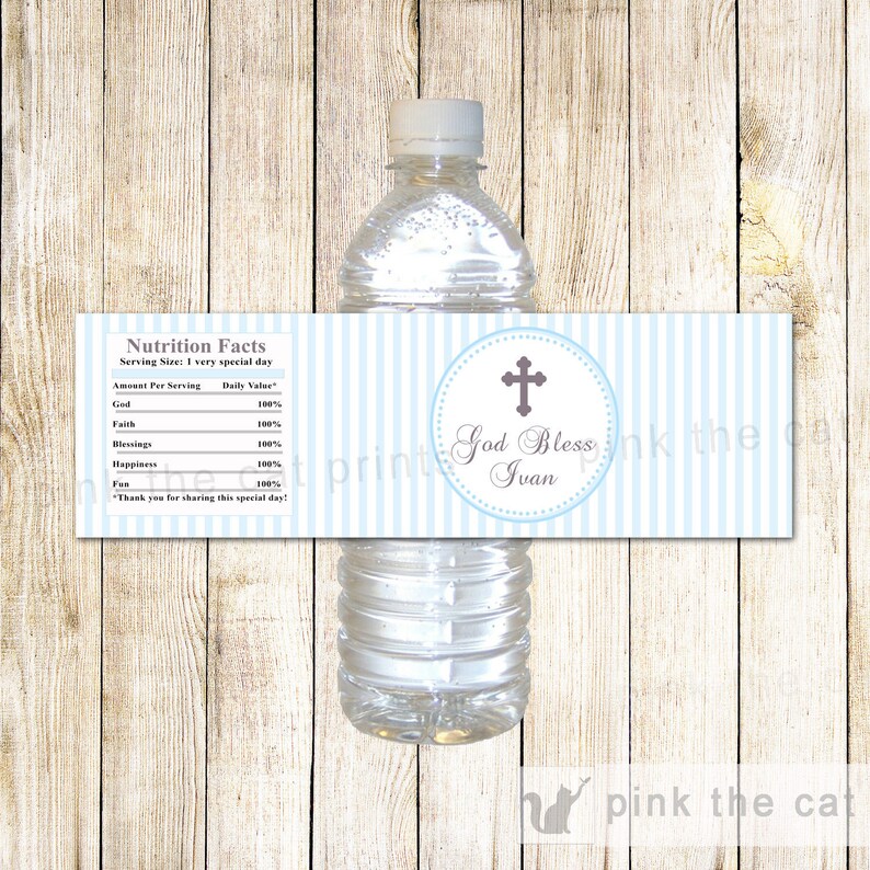 Boy Baptism Water Bottle Labels Boy Christening Bottle Etsy