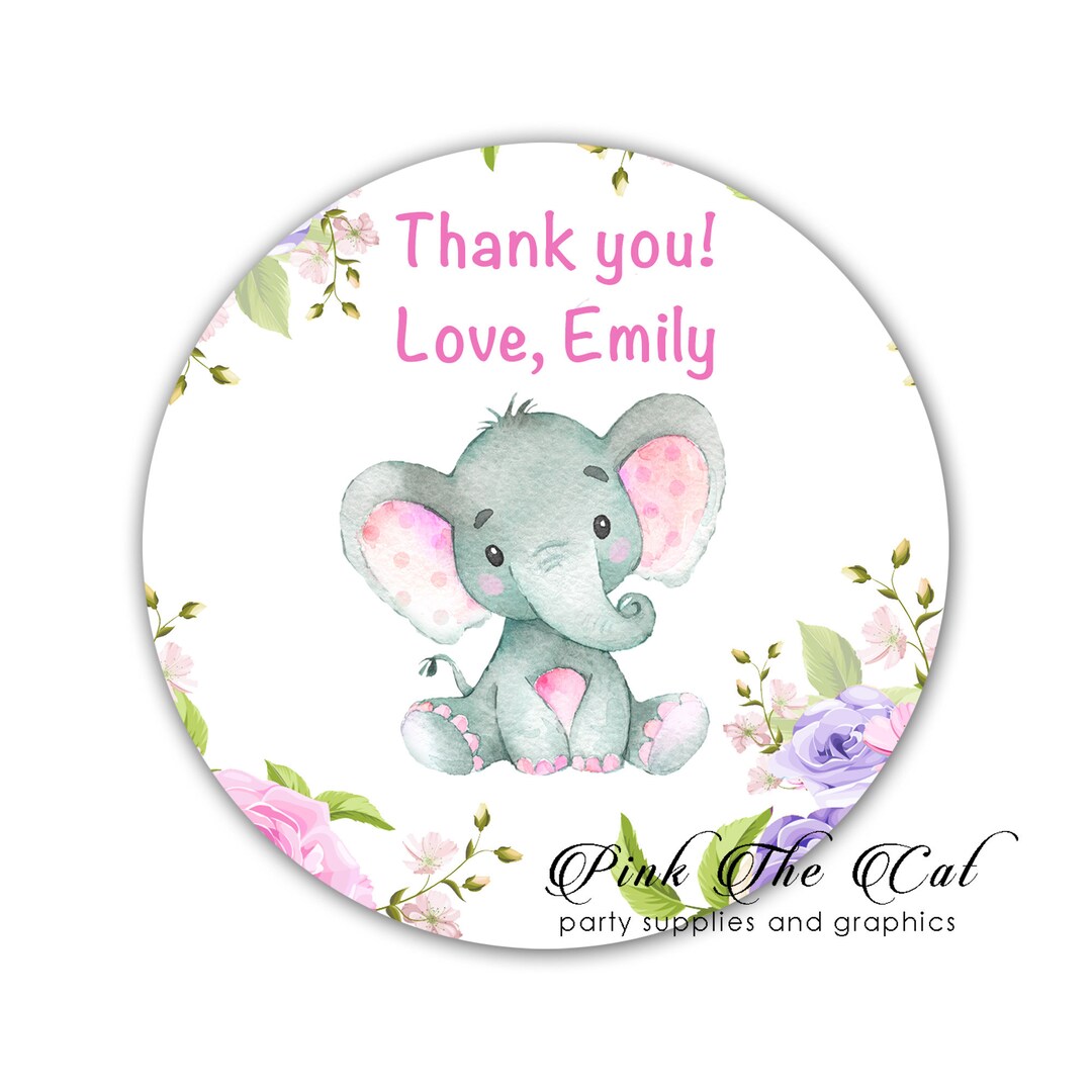 Elephant Girl Baby Shower Kids Birthday Party Personalized With Any ...