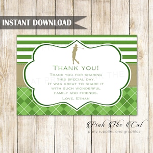 Bedankkaarten voor Golf, Golf Birhday partij bedankje, Golf pensionering partij dank u opmerking, afdrukbare kaartsjabloon INSTANT DOWNLOAD