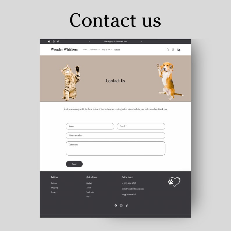 Beige pastel colors pet store, puppy breeding shopify theme customization, custom website design, have your own shop online website today image 5