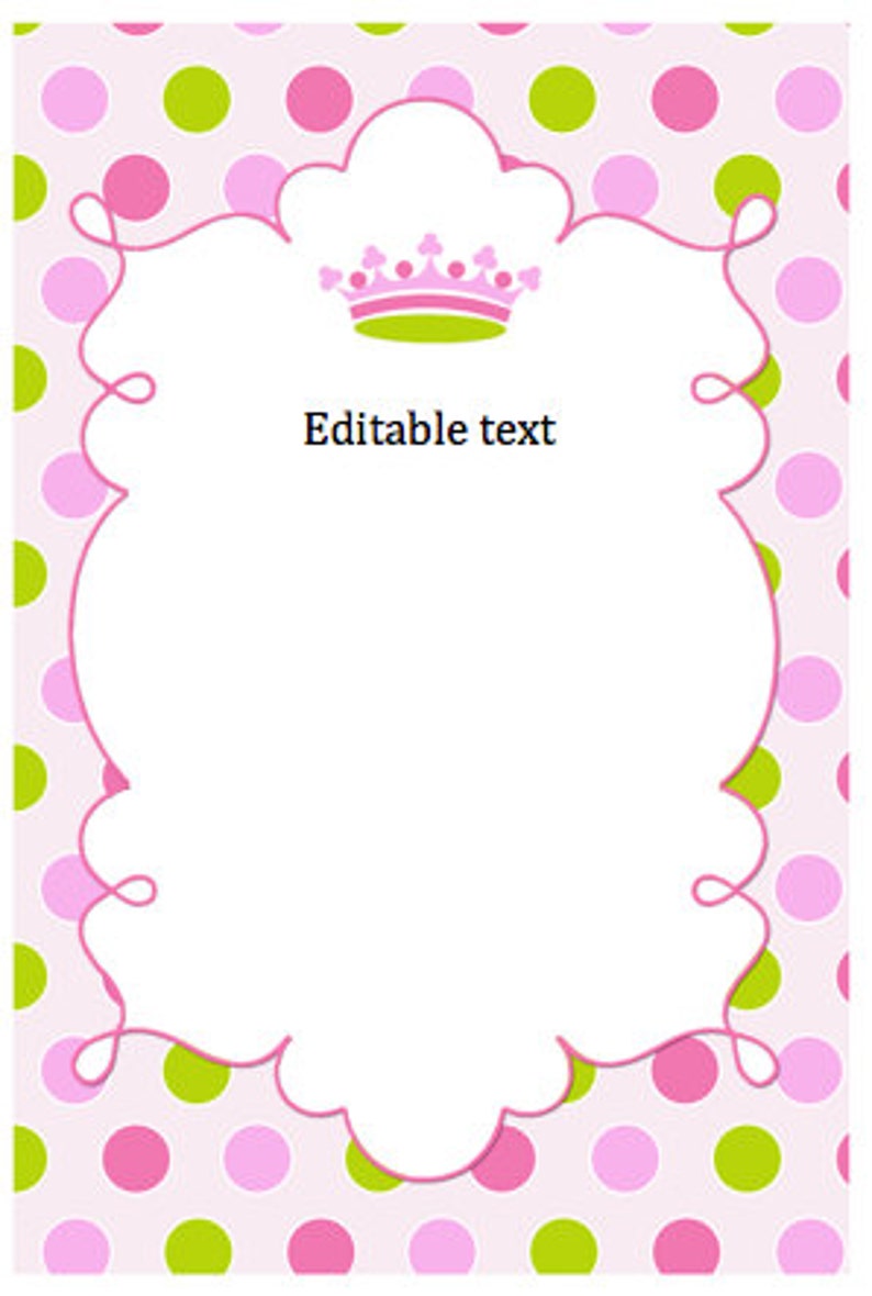 Princess Birthday Thank You Card INSTANT DOWNLOAD Princess Thank You Cards Princess Thank You Note Princess Baby Shower Thank You Card