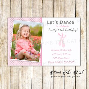 Ballet Invitation, Ballerina Invitation, Dance Invitation, Pink Ballerina Party Invitation, Printable Ballet Invitation For Girl Birthday
