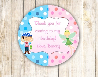 Pirate Fairy Gift Favor Label - Pirate Pixie Gift Favor Tag Pirate Fairy Stickers Printable Fairy Favor Label Favor Tags INSTANT DOWNLOAD