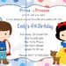 Prince and Princess Invitation Printable Kids Birthday Party Invites Editable File INSTANT ...