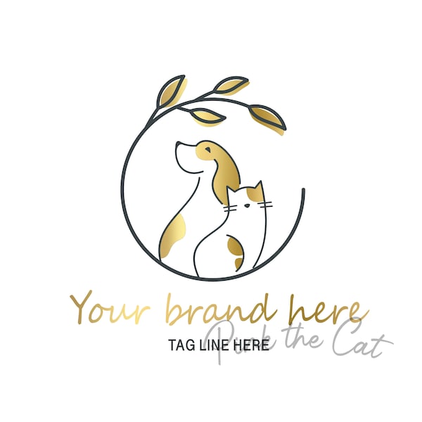 Pet logo png for your etsy shop or any website or business, pet grooming, photography or pet sitting design