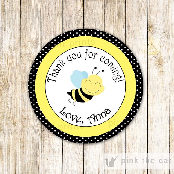 Bumble Bee Stickers for Gender Reveal Labels Boy Girl Baby Shower Set of 24 Stickers