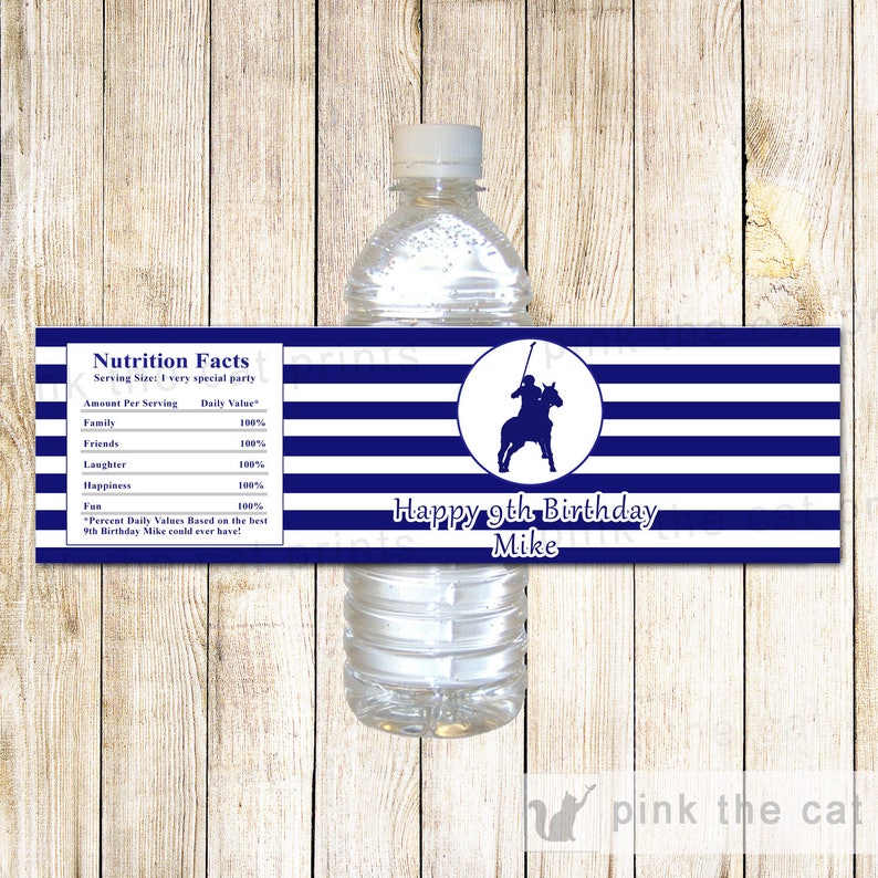 Polo bottle labels for birthday or baby shower color choices polo birthday bottle labels polo favors personalized polo birthday favors