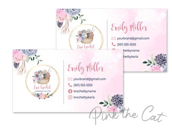 Crochet business card, crochet sewing business card for your handmade store business card, handmade shop card boutique premade card