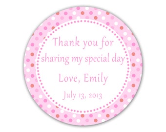 Pink Polka Dots Thank You Tags - Baby Shower Thank You Tags Party Items Birthday Thank You Tags Party Favors Printable Polka Dots Tags