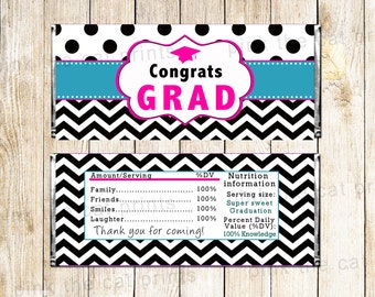 Graduation Candy Bar Label - Graduation Candy Label - Graduation Candy Wrapper - Girl Graduation Party Candy Labels - INSTANT DOWNLOAD