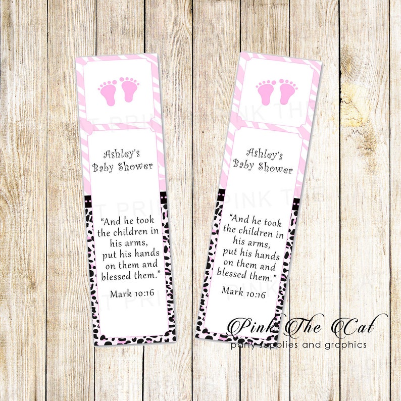 Baby Girl Shower Bookmarks Printable Baby Shower Favors For Girls Girl Shower Bookmark Personalized Bookmark for Baby Shower Favor Ideas