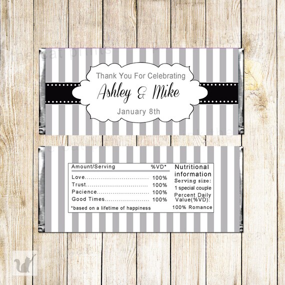 Bridal Shower Candy Bar Wrappers Wedding Candy Bar Label | Etsy