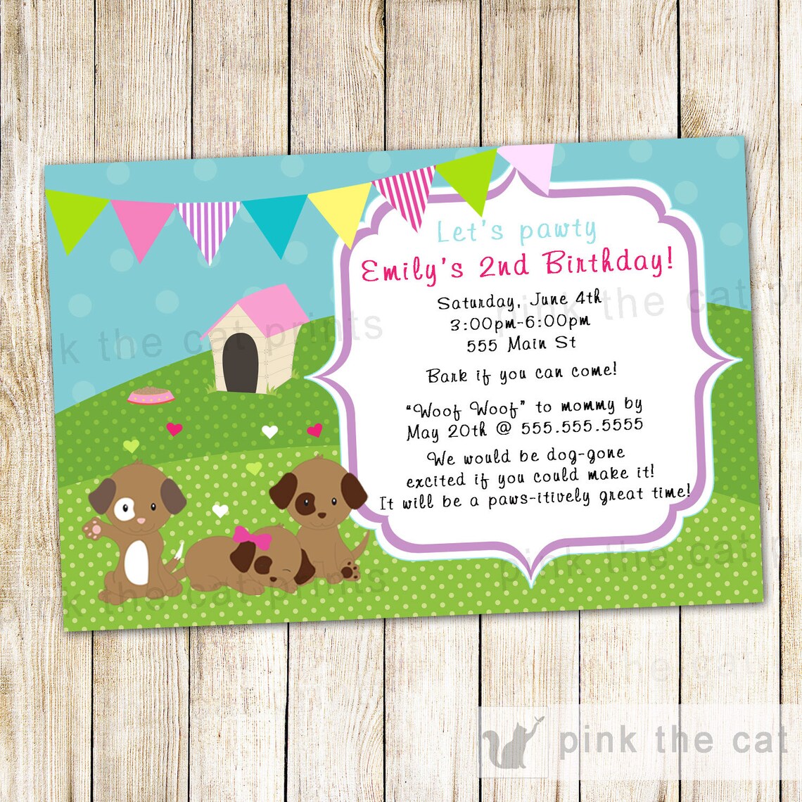 Puppy Birthday Invitation Puppy Invitation Printable | Etsy