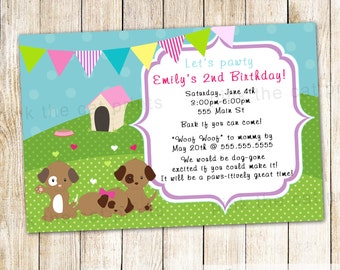 Invitación de cumpleaños del cachorro - invitación del cachorro personalizado fiesta de cumpleaños niños Pawty fiesta perro patas invitan a la descarga instantánea