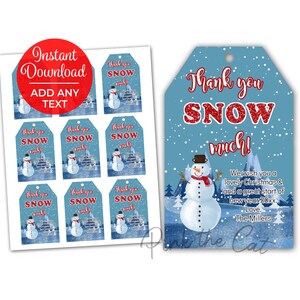 Christmas snowman gift tag with editable text, printable winter snowman tags for christmas gifts personalized with name instant download