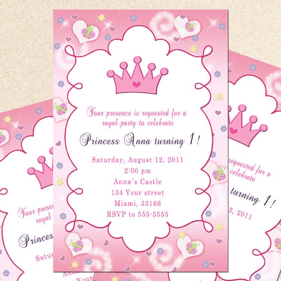 Princess Birthday Invitation Card Butterfly Custom Girl 1st -  Canada