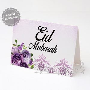 Eid Mubarak Grußkarte, Ramadan Mubarak Karte, glückliche Eid Karten, Geschenke für Familie und Freunde, Eid Mubarak Karte gold blau INSTANT DOWNLOAD