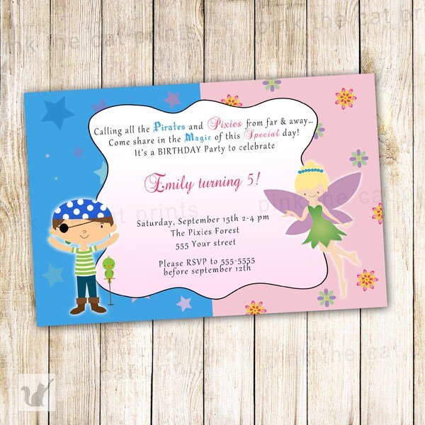 Pirate Fairy Invite - Etsy