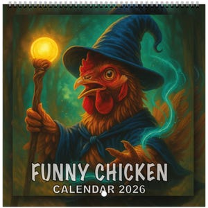 Funny Chickens 2026 Wall Calendar: Hilarious Photography, Quirky Poses (8.5 x 8.5 Inch Edition)