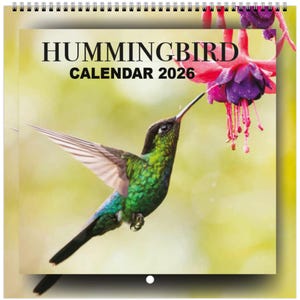 Hummingbird 2026 Wall Calendar: Iridescent Photography, Gift for Bird Lovers