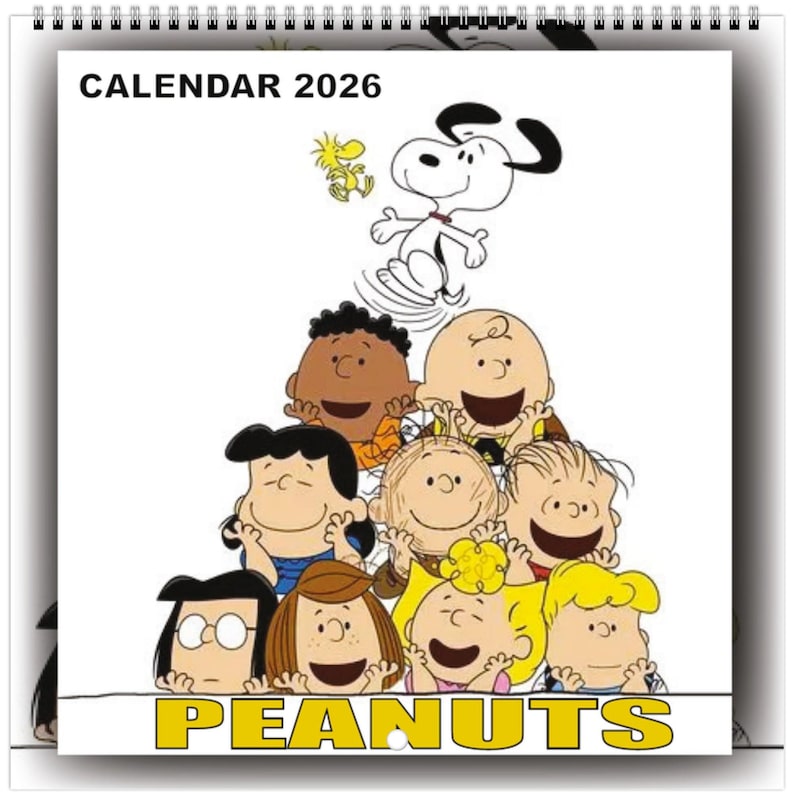 Peanuts 2026 Wall Calendar: Classic Snoopy &amp; Charlie Brown Artwork - Etsy