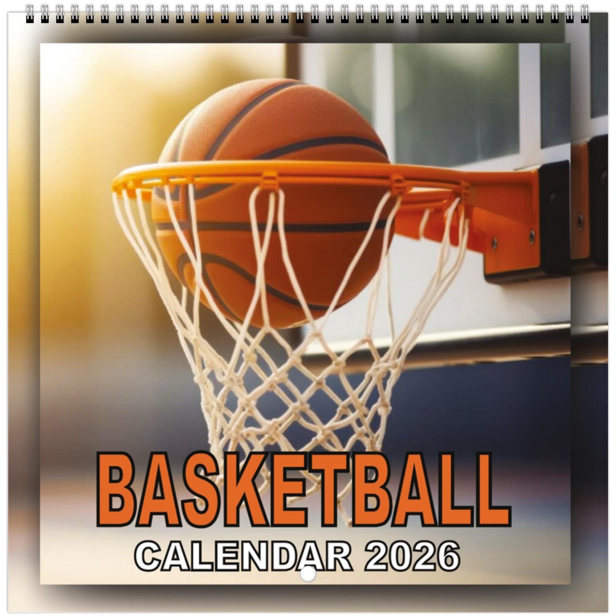 Discover Basketball Wall Calendar 2026 - Action Photography, Sports Fan Gift