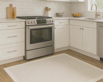 Cream Sisal Rug: Washable Non-Slip Minimalist Rug