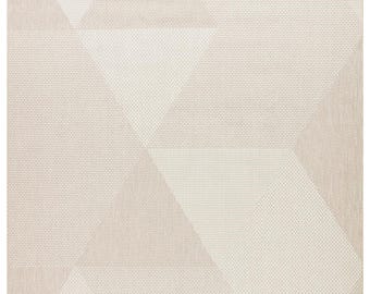 Modern Cream Sisal Rug: Geometric Woven, Washable Area Carpet