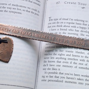 Copper Anniversary Bookmark, Gift for 7th Anniversary, 8th Anniversary Bronze Bookmark, Gift for Book Lover, Personalized Anniversary Gift