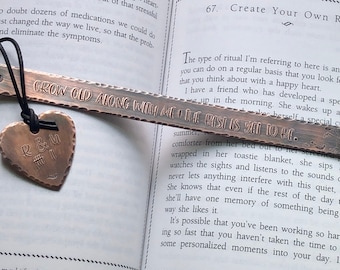 Copper Anniversary Bookmark, Gift for 7th Anniversary, 8th Anniversary Bronze Bookmark, Gift for Book Lover, Personalized Anniversary Gift