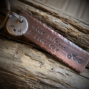 Ride Safe I Love You - Ride Safe I Need You - Motorcycle Keychain - Biker Keychain - Hog Keychain - Gift for Biker Boyfriend