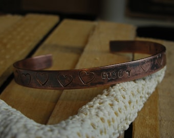 Copper Cuff Bracelet Pet Remembrance-I Carry You In My Heart