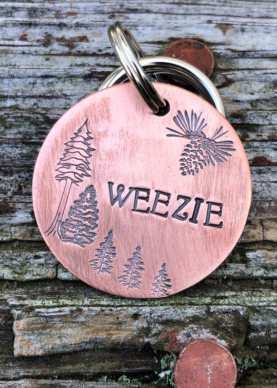 Custom ID Dog Tag, the Weezie, Hand Stamped Dog Tag, Tag for Dog, Tag